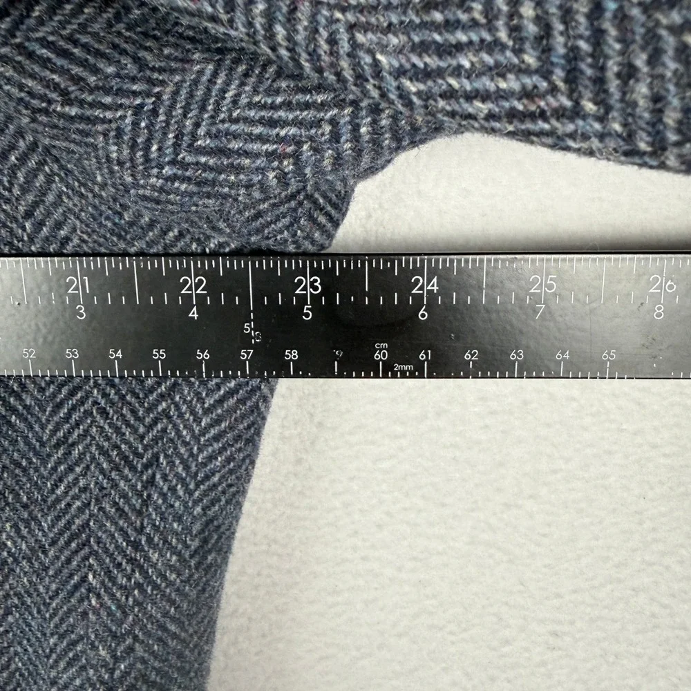 Pendleton Sport Coat Mens 44 Gray Herringbone Virgin Wool Elbow Patch Blazer
